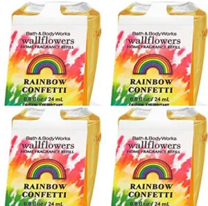 Bath and Body Works 4 Pack Confetti Rainbow Wallflowers Fragrance Refill. 0.8 Oz.(2021)