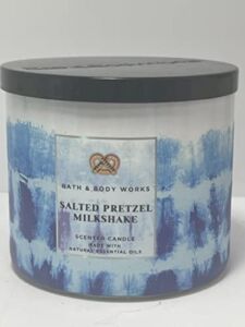 Bath & Body Works, White Barn 3-Wick Candle w/Essential Oils – 14.5 oz – 2021 Summer Scents! (Salted Pretzel Milkshake)