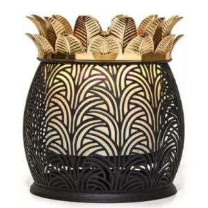 Bath & Body Pineapple Luminary 3 Wick Candle Holder Black and Gold