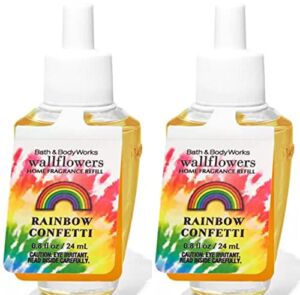Bath and Body Works 2 Pack Confetti Rainbow Wallflowers Fragrance Refill. 0.8 Oz.(2021)