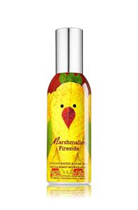 Bath and Body Works Marshmallow Fireside Concentrated Room Spray 1.5 Ounce Yellow Leaves Bird Packaging