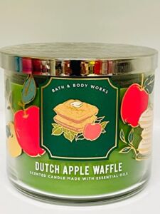 Bath and Body Works White Barn Dutch Apple Waffle 3 Wick Scented Candle 14.5 Ounce Fall 2020