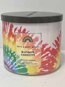 Bath & Body Works, White Barn 3-Wick Candle w/Essential Oils – 14.5 oz – 2021 Summer Scents! (Rainbow Confetti)