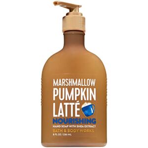Bath and Body Works MARSHMALLOW PUMPKIN LATTE Hand Soap with Shea Extract 8 Fluid Ounce (2018 Fall Edition)