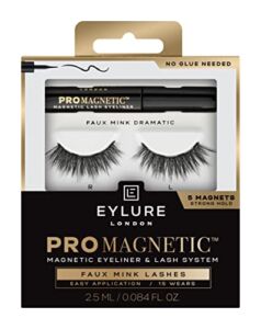Eylure PROMAGNETIC Magnetic Eyeliner and False Lashes Kit, Faux Mink Dramatic, 1 Pair Reusable Eyelashes, No Glue Needed