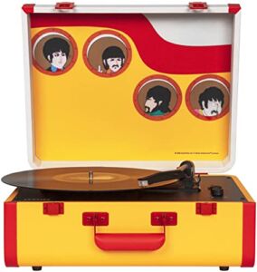 Crosley CR6252A-YS Record Store Day Portfolio 3-Speed Bluetooth Turntable with Built-in Speakers, Yellow Submarine