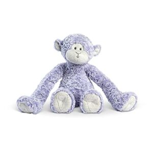 DEMDACO Heartful Hugs Monkey Purple and Grey 17.5 Inch Weighted Plush Stuffed Animal