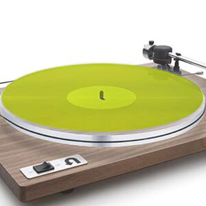 Terrific Tune – Acrylic Turntable Slipmat for Vinyl LP Record Players – Transparent Platter Mat – Anti-Static and 2.7mm Thickness Tighter bass – Reduce Noise & Improve Sound Quality (Green)
