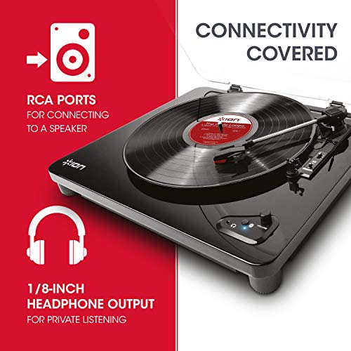 ION Audio Air LP | Vinyl Record Player / Bluetooth Turntable with USB Output for Conversion and Three Playback Speeds – Black Finish | The Storepaperoomates Retail Market - Fast Affordable Shopping