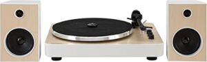 Crosley T170A-WH Automatic Belt-Drive 2-Speed Bluetooth Turntable Shelf System with Stereo Speakers, White