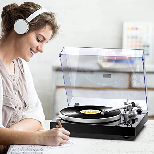 ANGELS HORN High Fidelity Vinyl Record Player, Bluetooth Turntable, 2 Speed Belt Drive, Built-in Preamp, Adjustable Counterweight,Magnetic Cartridge, Upgraded Version | The Storepaperoomates Retail Market - Fast Affordable Shopping