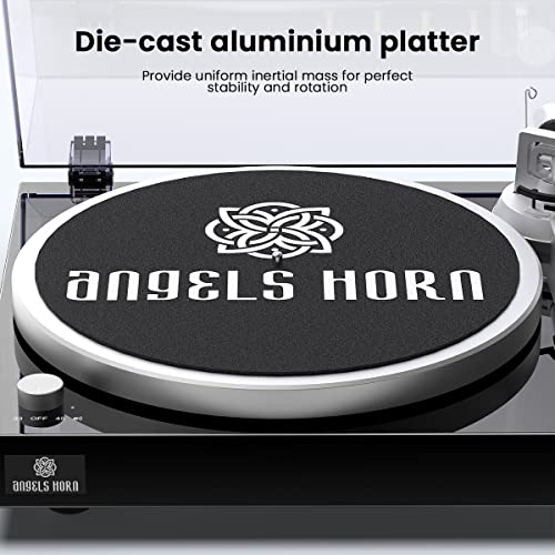 ANGELS HORN High Fidelity Vinyl Record Player, Bluetooth Turntable, 2 Speed Belt Drive, Built-in Preamp, Adjustable Counterweight,Magnetic Cartridge, Upgraded Version | The Storepaperoomates Retail Market - Fast Affordable Shopping
