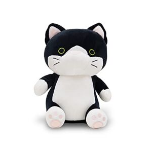 Avocatt Black Tuxedo Cat Plush – 10 Inches Stuffed Black and White Kitty Plushie – Squishy Toy Stuffed Animal – Cute Toy Gift for Boys and Girls