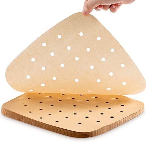 MFJUNS 200PCS Air Fryer Parchment Paper, 9 Inch Square Air Fryer Liner, Filter Paper for Air Fryers (100 Perforated & 100 Imperforate), Non-Stick Baking Paper for Air Fryers, Steamers, Cake Pan | The Storepaperoomates Retail Market - Fast Affordable Shopping