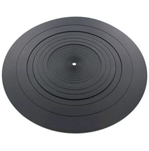 Turntable Mat-Rubber Turntable Slipmat Replacement for 12 inch Hi-Fi DJ Turntable Platter Vinyl LP Record Player Reduce Noise(12 inch, Black)