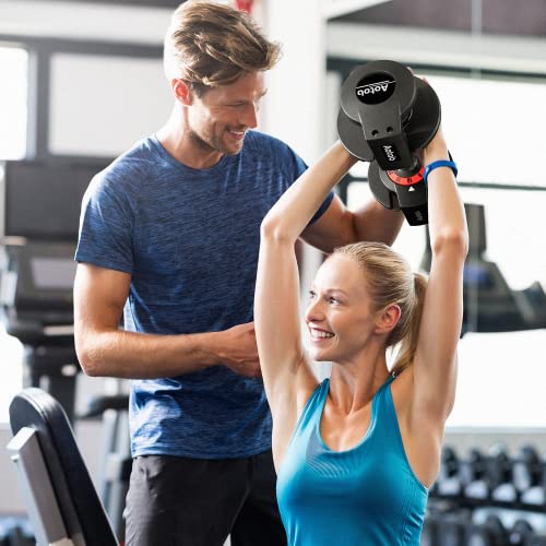 AOTOB 25 lbs (Pair) Adjustable Dumbbell Set, Dumbbells Adjustable Weight with Anti-Slip Fast Adjust Turning Handle, Dumbbell Sets Adjustable for Men and Women, Dumbbells Pair for Home Gym Exercise | The Storepaperoomates Retail Market - Fast Affordable Shopping