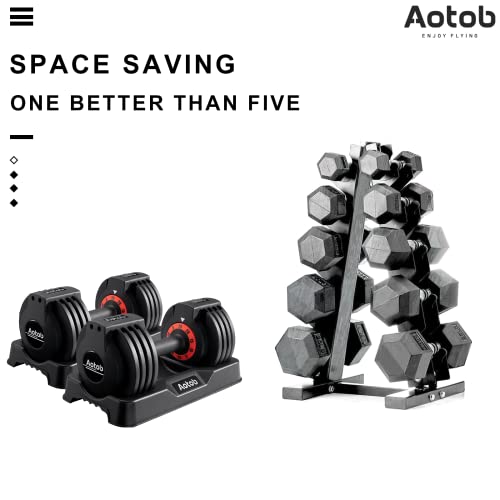 AOTOB 25 lbs (Pair) Adjustable Dumbbell Set, Dumbbells Adjustable Weight with Anti-Slip Fast Adjust Turning Handle, Dumbbell Sets Adjustable for Men and Women, Dumbbells Pair for Home Gym Exercise | The Storepaperoomates Retail Market - Fast Affordable Shopping