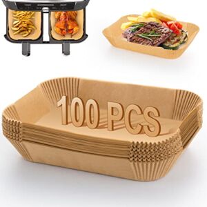 Air Fryer Disposable Paper Liners – Fryer Disposable Baking Paper Roasting Microwave Food Grade Baking Fryer Disposable Paper 100 Pcs Oil-proof Non-stick for Cooking Roasting