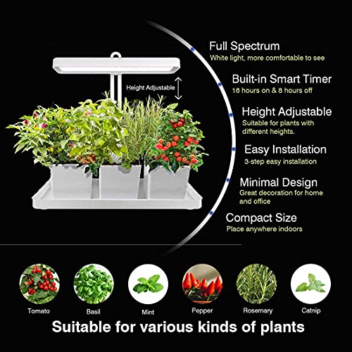 Indoor Garden Led Grow Light:Herb Seeds Kitchen Garden Grow Kit – House Plant Growing Lamps Growing System with Timer | The Storepaperoomates Retail Market - Fast Affordable Shopping