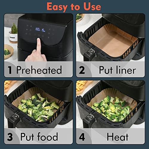 [3-Size] Air Fryer Disposable Paper Liner Square Compatible with COSORI and Ninja Air Fryer Toaster Oven, Non-stick Air Fryer Parchment Paper Baking Accessories | The Storepaperoomates Retail Market - Fast Affordable Shopping