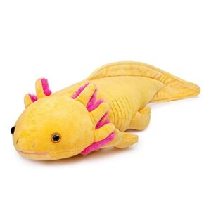 Axolotl Weighted Plush, 31 Inch Super Cute Yellow Large Axolotl Weighted Stuffed Animals, Soft Axolotl Throw Pillow Stress Relief Plush Toy for Kids Birthday