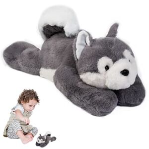 YANGTTOK Huskies Weighted Stuffed Animals for Anxiety, Weighted Plush Animals for Adults Kids, Soft Weighted Stuffed Animals for 13.8-30 Inches (13.2IN-0.62LB)