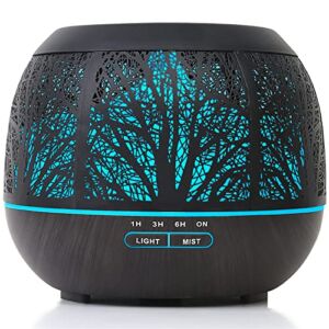 Essential Oil Diffuser Humidifier for Home: 400ml Ultrasonic Aroma Air Diffusers for Large Room – Aromatherapy Cool Mist Vaporizer with Timer & LED Light for Bedroom