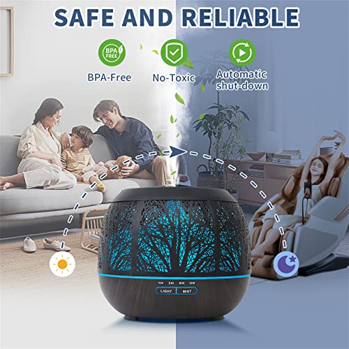 Essential Oil Diffuser Humidifier for Home: 400ml Ultrasonic Aroma Air Diffusers for Large Room – Aromatherapy Cool Mist Vaporizer with Timer & LED Light for Bedroom | The Storepaperoomates Retail Market - Fast Affordable Shopping