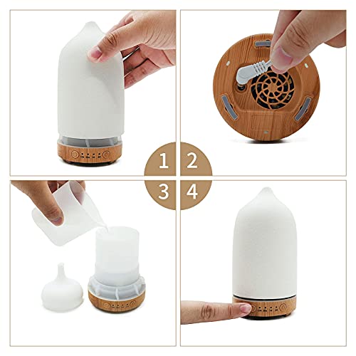 Essential Oil Diffuser Humidifiers ,Aromatherapy Diffuser, Ceramic Diffuser Wood Grain Diffusers for Essential Oils,7-Color Night Light Aroma Diffuser for Home,Office and Trip(100ML)-White Wood Grain | The Storepaperoomates Retail Market - Fast Affordable Shopping