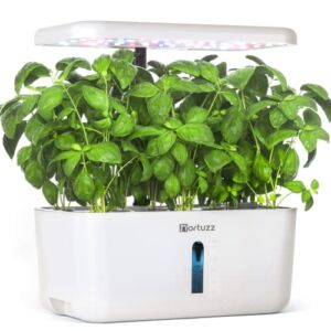 Hortuzz Hydroponics Growing System, 8 Pods Indoor Herbs Garden with LED Grow Light for Plants, Smart Kitchen Gardening for Lettuce Tea Cilantro Tomato Rosemary (Novo 8 White)