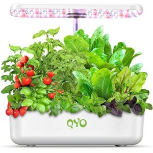 Hydroponics Growing System, QYO 12 Pods Indoor Herb Garden with 36W Full-Spectrum Grow Light, Pump System, Automatic Timer, 23.8” Height Adjustable, Plants Germination Kit for Home Kitchen Gardening