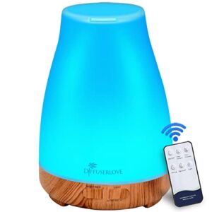 300ML Diffuser Essential Oil Diffuser Remote Control Aromatherapy Diffuser Mist Humidifiers with 7 Color LED Lights for Bedroom Office House Kitchen Yoga