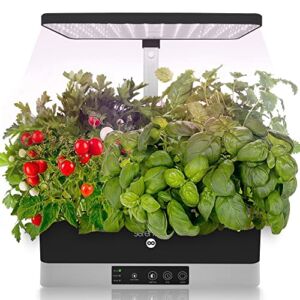 SereneLife SLGLF150.5 Smart Starter Kit-Hydroponic Herb Garden Indoor Plant System w/Height Adjustable LED Grow Lights, 11 pods, 3 Modes-Home Kitchen, Bedroom, Office (Black)