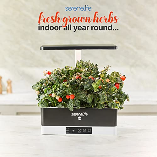 SereneLife SLGLF150.5 Smart Starter Kit-Hydroponic Herb Garden Indoor Plant System w/Height Adjustable LED Grow Lights, 11 pods, 3 Modes-Home Kitchen, Bedroom, Office (Black) | The Storepaperoomates Retail Market - Fast Affordable Shopping