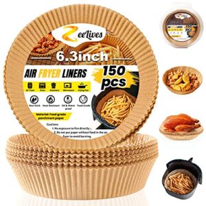 Air Fryer Liners 6.3 inch – 150Pcs Round Non-Stick Air Fryer Disposable Paper Liner for Easy Cleanup – Air Fryer Parchment Paper Liners Oil-proof & Water-proof for Baking Cooking Roasting & Microwave