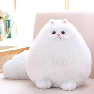 Winsterch Cat Stuffed Animal Toys,Kids Plush Cat Teddy Soft Toy Birthday Gifts for Boys and Girls,Fat White Plush Stuffed Cat Animal Doll (White, 12 Inches)