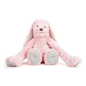 DEMDACO Heartful Hugs Bunny Soft Pink 17.5 Inch Weighted Childrens Plush Stuffed Animal
