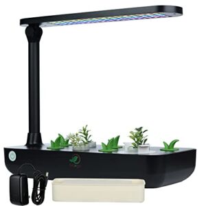 Erbngo Indoor Plant Growing System | Hydroponic Fresh Herb Garden Kit, Easy to Set Up, Extendable LED Full Spectrum Grow Lights for Plants and Photosynthesis, 9 Planting Slots, 3 Set-Up Steps, Black