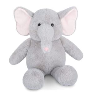 WEIGEDU Elephant Stuffed Animals with Pink Ears & Nose, Huggable Elephant Plush Toys for Girls Boys Kids Babies Birthday Bedtime Gifts, 15.7″