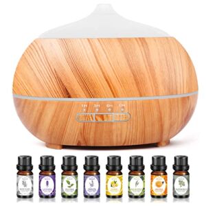 Diffusers for Essential Oils Large Room: 500ml Aromatherapy Diffuser Air Humidifier for Home – Ultrasonic Electric Aroma Vaporizer Bedroom – Scent Cool Mist Oil Humidifiers