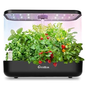 Goottan 12 Pods Hydroponics Growing System,Indoor Herb Garden Kit with 36W LED Grow Light,Automatic Timing Germination Plant Starter Kit Indoor,Height Adjustable