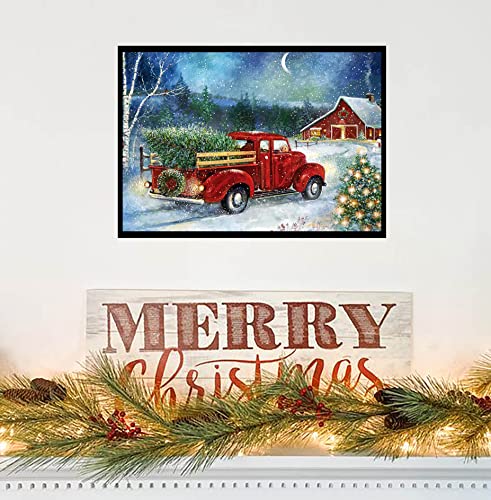 Christmas Diamond Painting Kits,Winter Diamond Art Kit for Adults,Red Truck 5D Paint with Diamond Full Drill for Parents-Children Interrction,Wall Decor(12×16) (Snowy Night) | The Storepaperoomates Retail Market - Fast Affordable Shopping