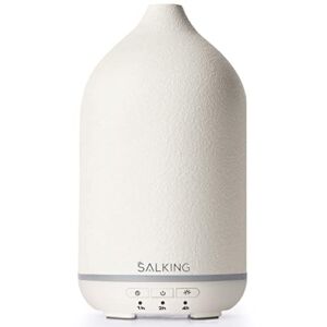 SALKING Ceramic Essential Oil Diffuser, Stone Diffusers for Essential Oils, Ultrasonic Aromatherapy Diffusers with Adjustable Mist Mode Timers, for Office Bedroom Home (150ml)