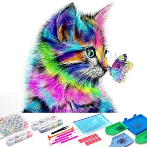 Zoncolor Diamond Painting Kit with Storage Containers Child/Adults Gifts – All in one Kit with 28 Grids Storage Box, Storage Bag, Diamond Gems, Drill Point Pen, Trays Holder Beads Organizers Kits