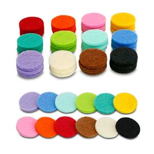 Maromalife 48PCS 22mm Replacement Refill Pads for 30mm Essential Oil Diffuser Necklace, Felt Pads for Aromatherapy Necklace Pendant Diffuser Bracelet Car Diffuser Vent Clip with 12 Colors, 0.87 Inch
