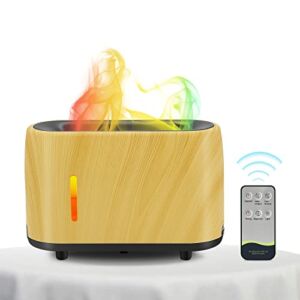 Essential Oil Diffusers, Flame Air Diffuser Humidifier, 240ml Aromatherapy Diffuser with 7 Color Changing Modes & Waterless Auto-Off Protection for Bedroom Home, Office, Spa, Gym, etc. (Wood Color)
