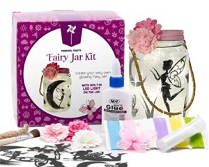 Pinwheel Crafts Fairy Jar Kit – Fun DIY Arts and Crafts for Kids – Fairy Lantern for Girls Ages 8-12 – American Company – Make Your Own Night Light, Room Decor – Gift and Toy for All Occasions