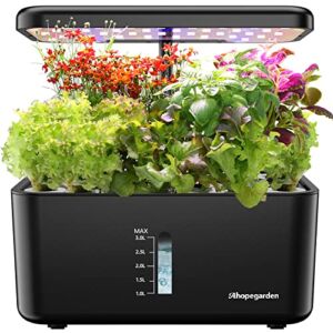 Indoor Garden Hydroponic Growing System: Plant Germination Kit Aeroponic Herb Vegetable Growth Lamp Countertop with LED Grow Light – Hydrophonic Planter Grower Harvest Veggie Lettuce