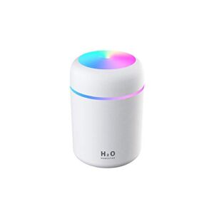 AISHNA Humidifier Colorful Cool Mini Humidifier,Essential Oil Diffuser Aroma Essential Oil USB Cool Mist Humidifier,2 Adjustable Mist Modes, Super Quiet,for Car,Office,Bedroom(White)