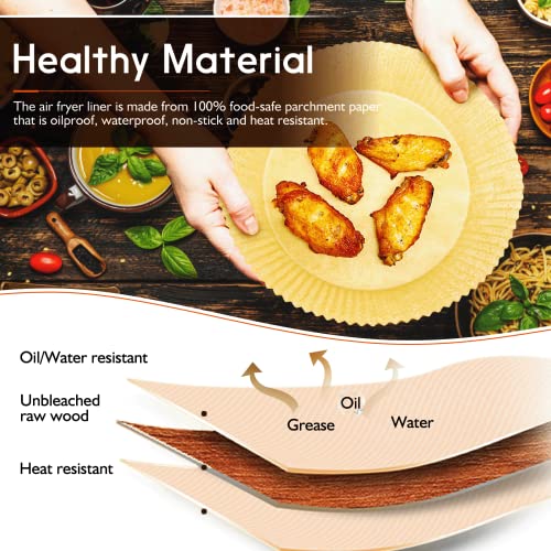 Air Fryer Disposable Paper Liner,Round Air Fryer liners,Parchment Paper Sheets,Parchment Paper for Air Fryer Microwave Oven Frying Pan,Waterproof,Oil-Repellent,Non-Stick(6.3-Inch,100PCS) | The Storepaperoomates Retail Market - Fast Affordable Shopping